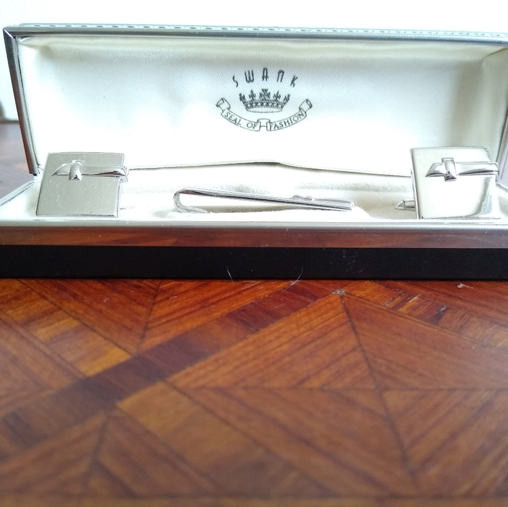 VTG SWANK cufflinks & tie bar 40's-50's